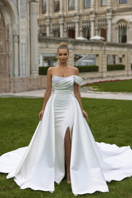 Elegante Brautkleider A Linie | Satin Hochzeitskleider Online