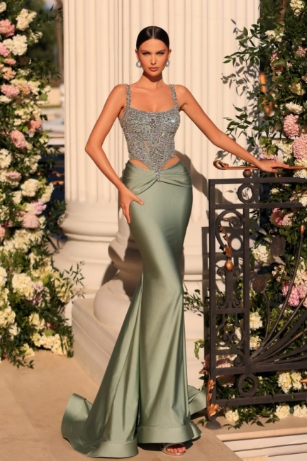 Grünes Abendkleid Lang | Abiballkleider mit Glitzer