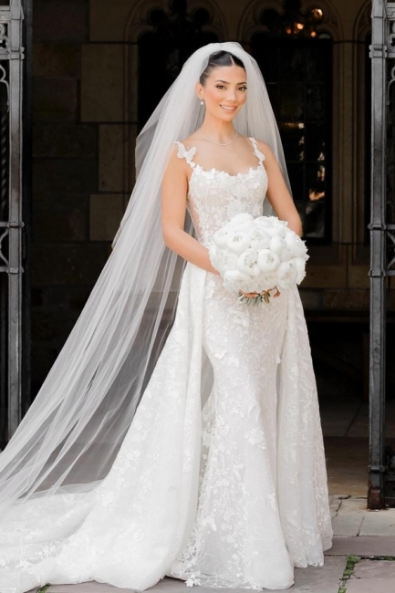 Brautkleid Lang Spitze | Hochzeitskleider mit Trägern