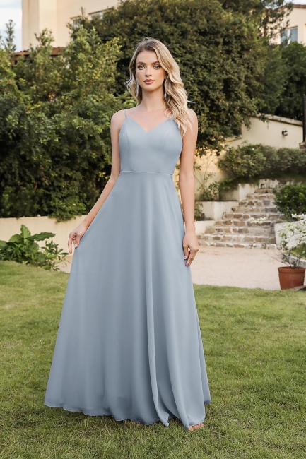 Lange Abendkleider Online | Schlichte Abiballkleid Chiffon