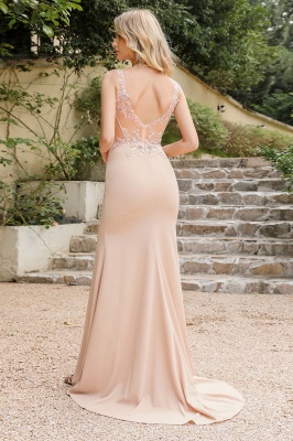 Schlichtes  Abendkleid Lang | Abiballkleider Rosa_5