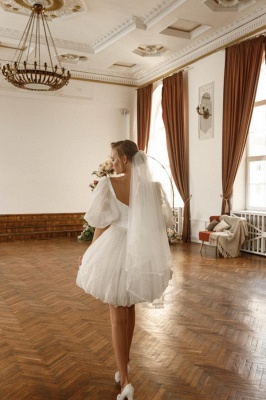 Hochzeitskleid Kurz | Schlichte Brautkleider A Linie_2