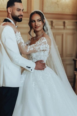 Elegante Brautkleider mit Ärmel | Hochzeitskleider Prinzessin Online_3