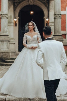 Elegante Brautkleider mit Ärmel | Hochzeitskleider Prinzessin Online_5