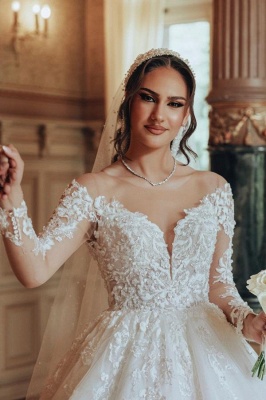 Elegante Brautkleider mit Ärmel | Hochzeitskleider Prinzessin Online_6