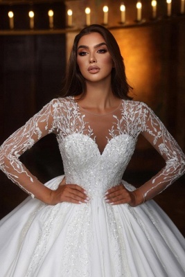 Wunderschöne Hochzeitskleider Prinzessin | Brautkleid Langarm_2