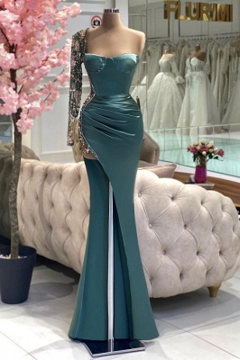 Designer Abendkleider Grün | Ballkleid mit Ärmeln