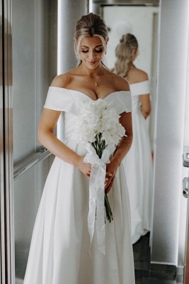 Brautkleid Schlicht A-Linie | Hochzeitskleider Satin