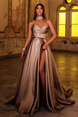 Champgner  Abendkleider Lang | Ballkleid mit Glitzer