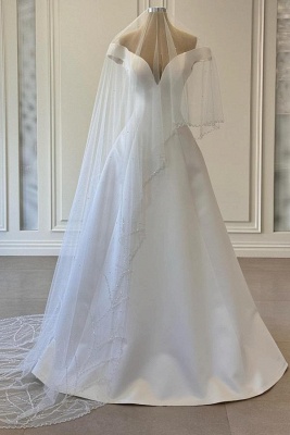 Schlichtes Brautkleider A-Linie online Hochzeitskleid aus Satin