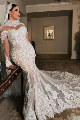 Elegante Hochzeitskleider Meerjungfrau Brautkleid Spitze online